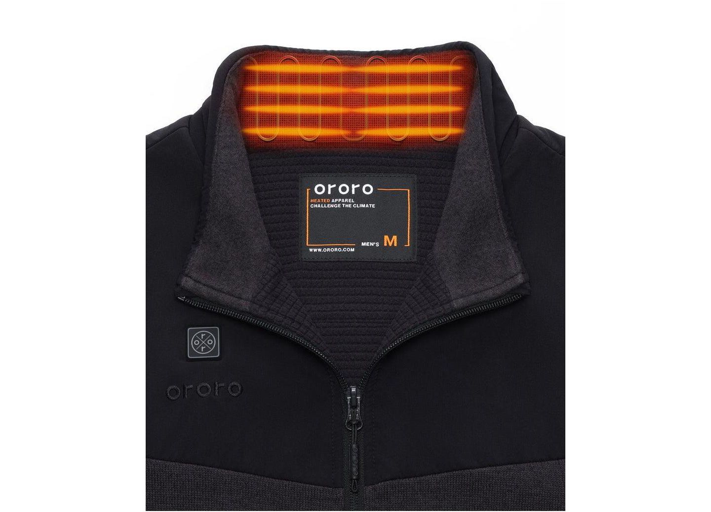 Мужской жилет ororo Big & Tall 4-Zone Heated Fleece Vest, цвет: Чёрный — фото 3