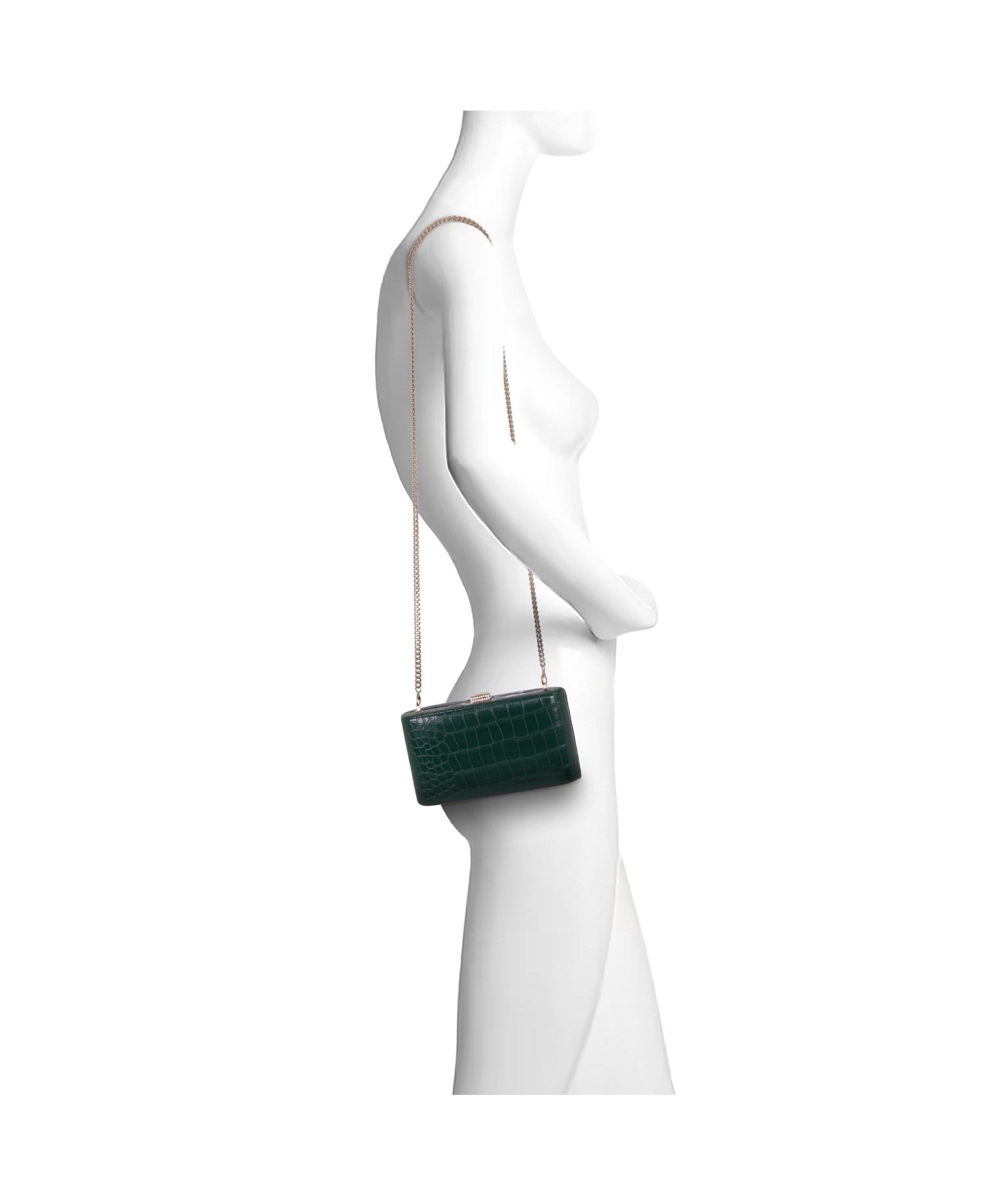 Woman's Lula Croc Embossed Leather Minaudiere