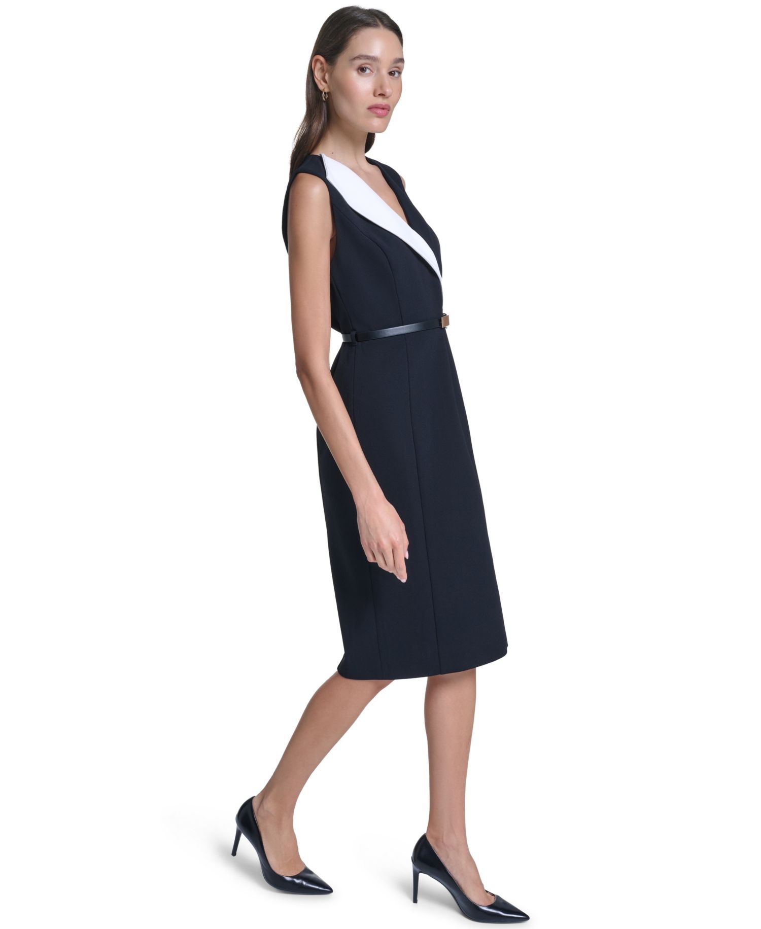 Women's V-Neck Sleeveless Sheath Dress