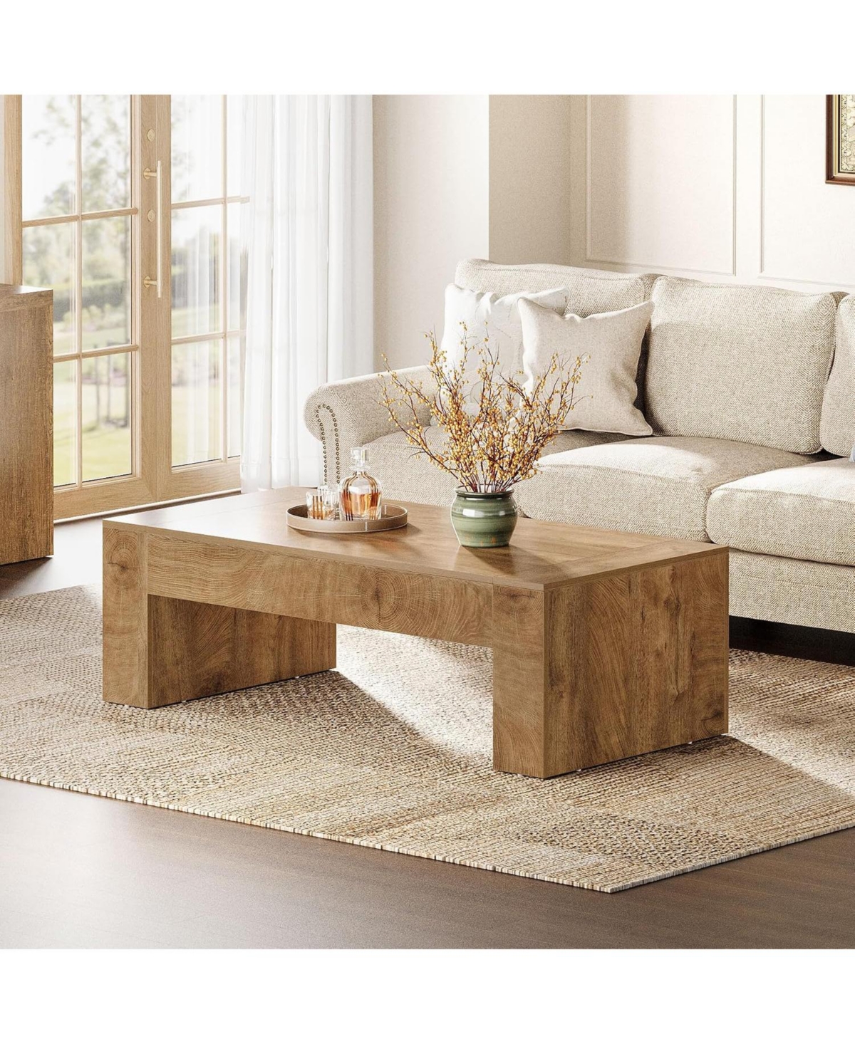 Tribesigns Coffee Table for Living Room,51-Inch Farmhouse Center