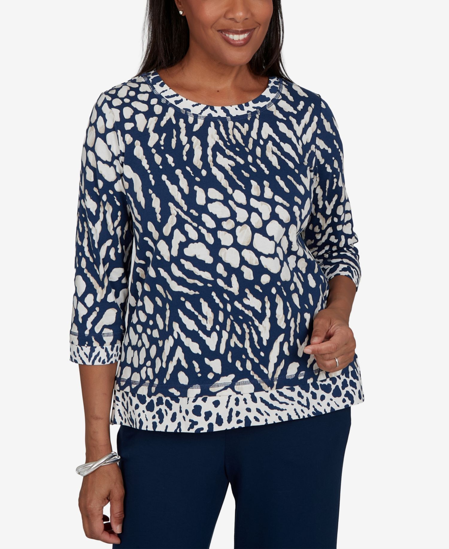 Women's Print 3/4-Sleeve T-Shirt