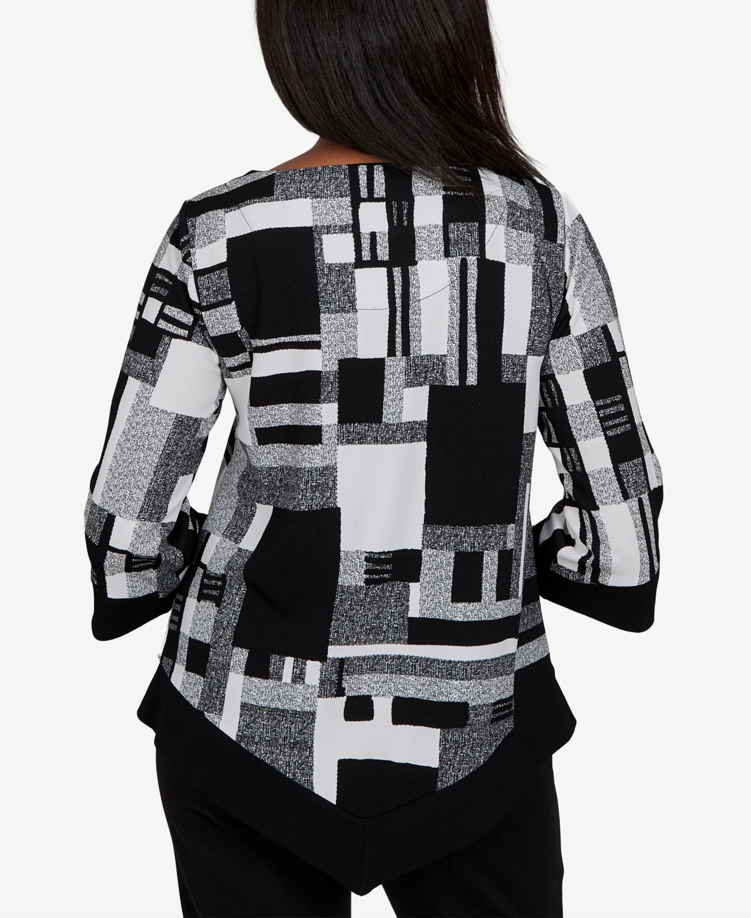 Women's Asymmetric-Hemline 3/4-Sleeve Tunic Top