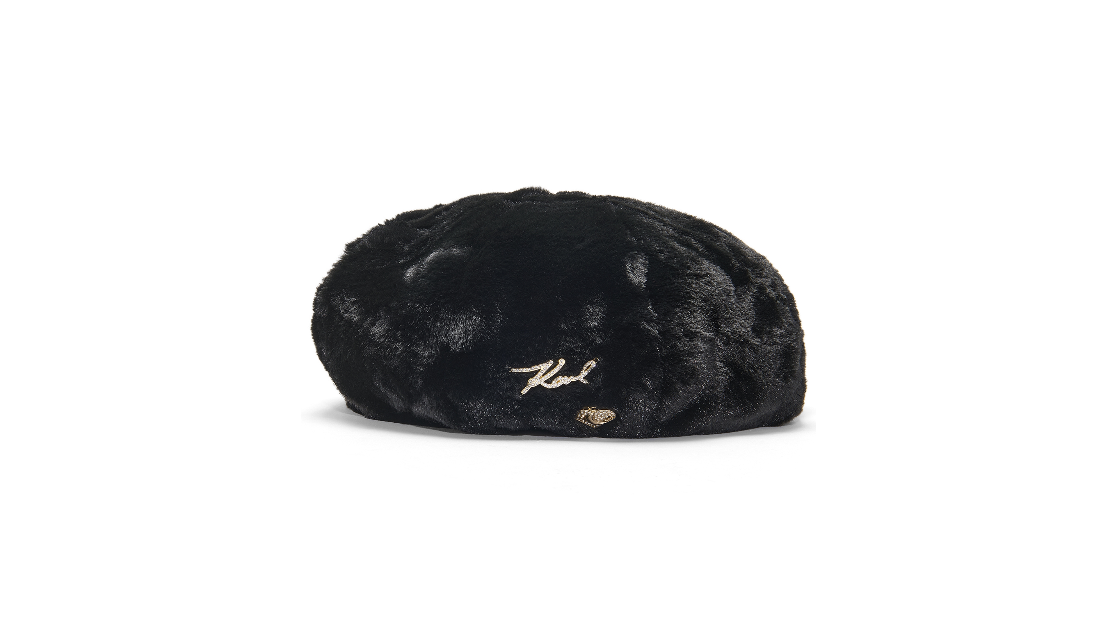 Karl Lagerfeld Paris Plush Faux-Fur Beret Hat