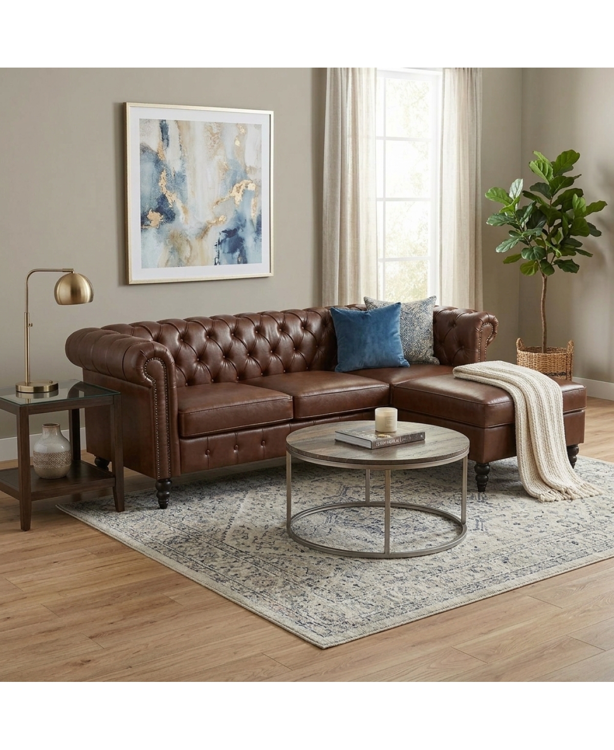 Streamdale Furniture Modern 4-Seater L-Shaped Sectional Sofa with Storage Ottoman