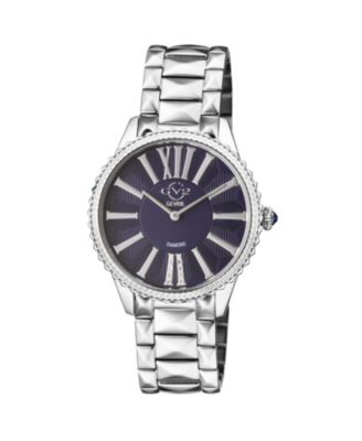  Women's Siena Swiss Quartz Silver Stainless Steel Bracelet Diamond Watch
