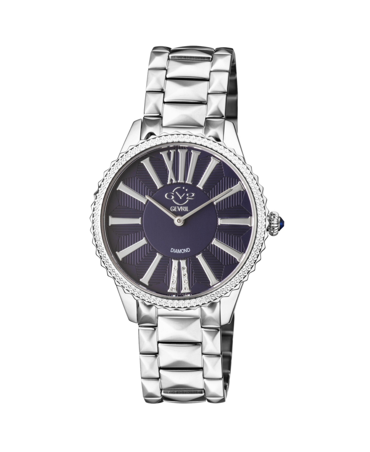 GV2 by Gevril Women's Siena Swiss Quartz Silver Stainless Steel Bracelet Diamond Watch - Silver