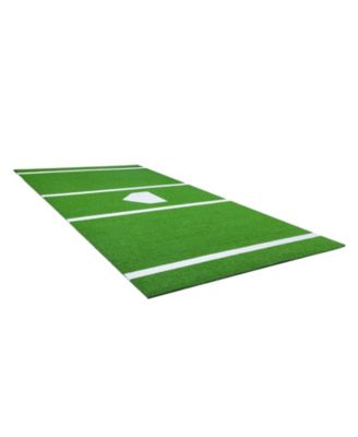 12 by 6 Foot Baseball Hitting Mat with Home Plate Markings and Non-Slip EVA Backing