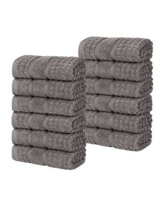 Napa Zero Twist Waffle Honeycomb Plush Soft Absorbent 12-Piece Washcloth Set