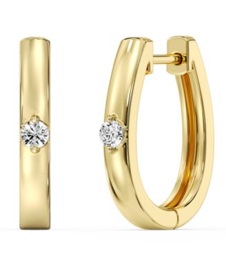 Lab-Grown Diamond Hoop Earrings (1/10 ct. t.w.) in 14k Yellow Gold-Plated Sterling Silver