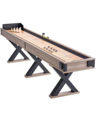 11.5 Ft 2 in 1 Shuffleboard and Bowling Combo Game Table with Scratch-Resistant Playfield