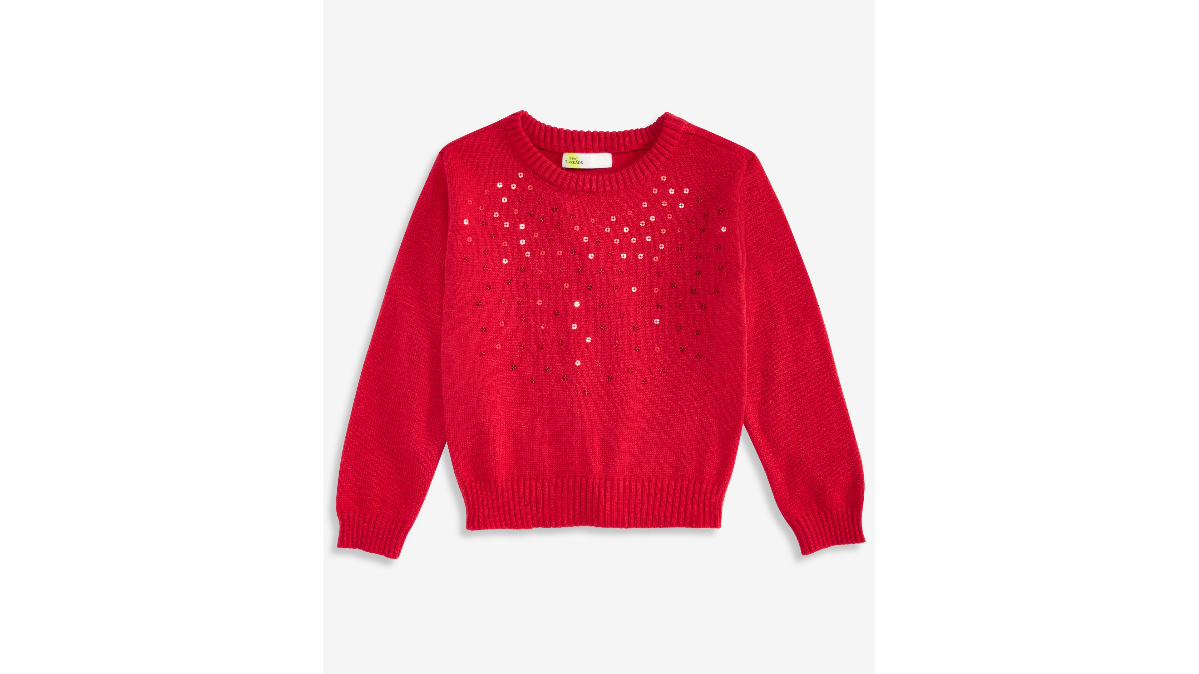Girls' Dreamyarn Sequin Long-Sleeve Crewneck Sweater