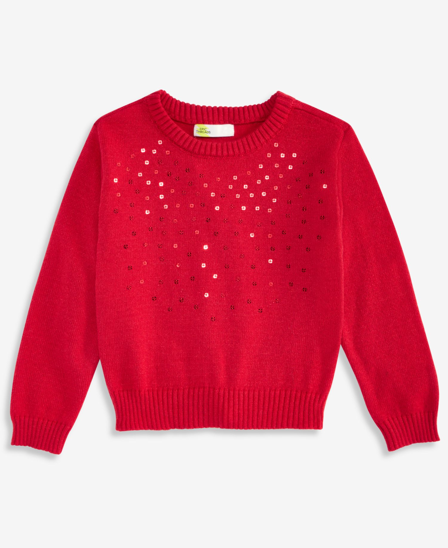 Girls' Dreamyarn Sequin Long-Sleeve Crewneck Sweater