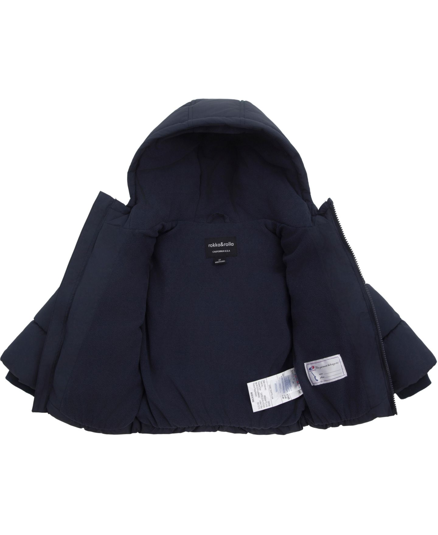 Куртка Rokka&Rolla Fleece Lined Cloud Hooded Jacket для мальчиков-малышей, цвет: Тёмный тёмно-синий — фото 3