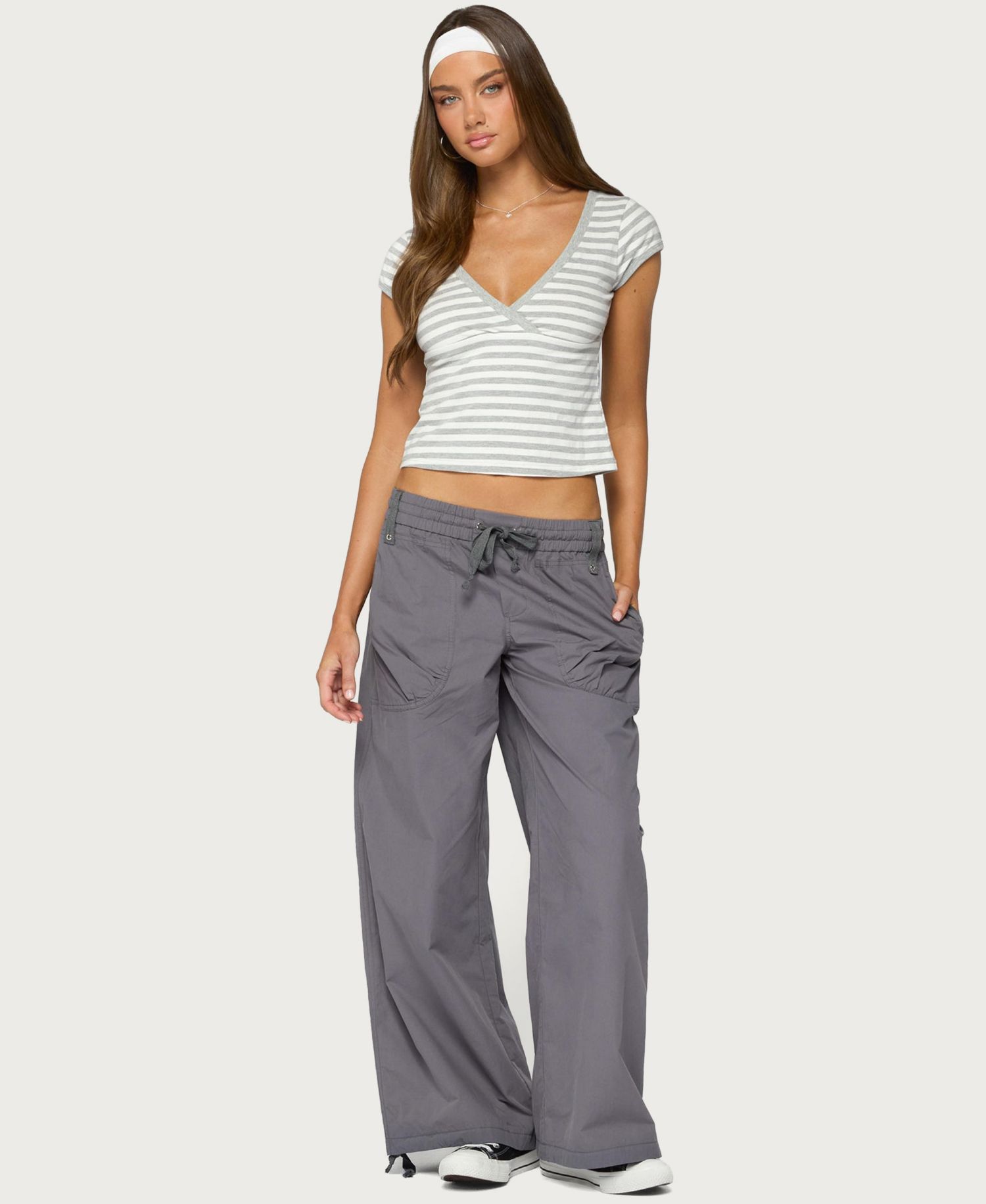 Women's Kathleen Cargo Wide-Leg Low-Rise Pants