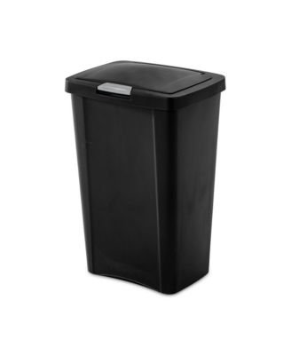 13 Gallon TouchTop Wastebasket with Titanium Latch, Black (16 Pack)
