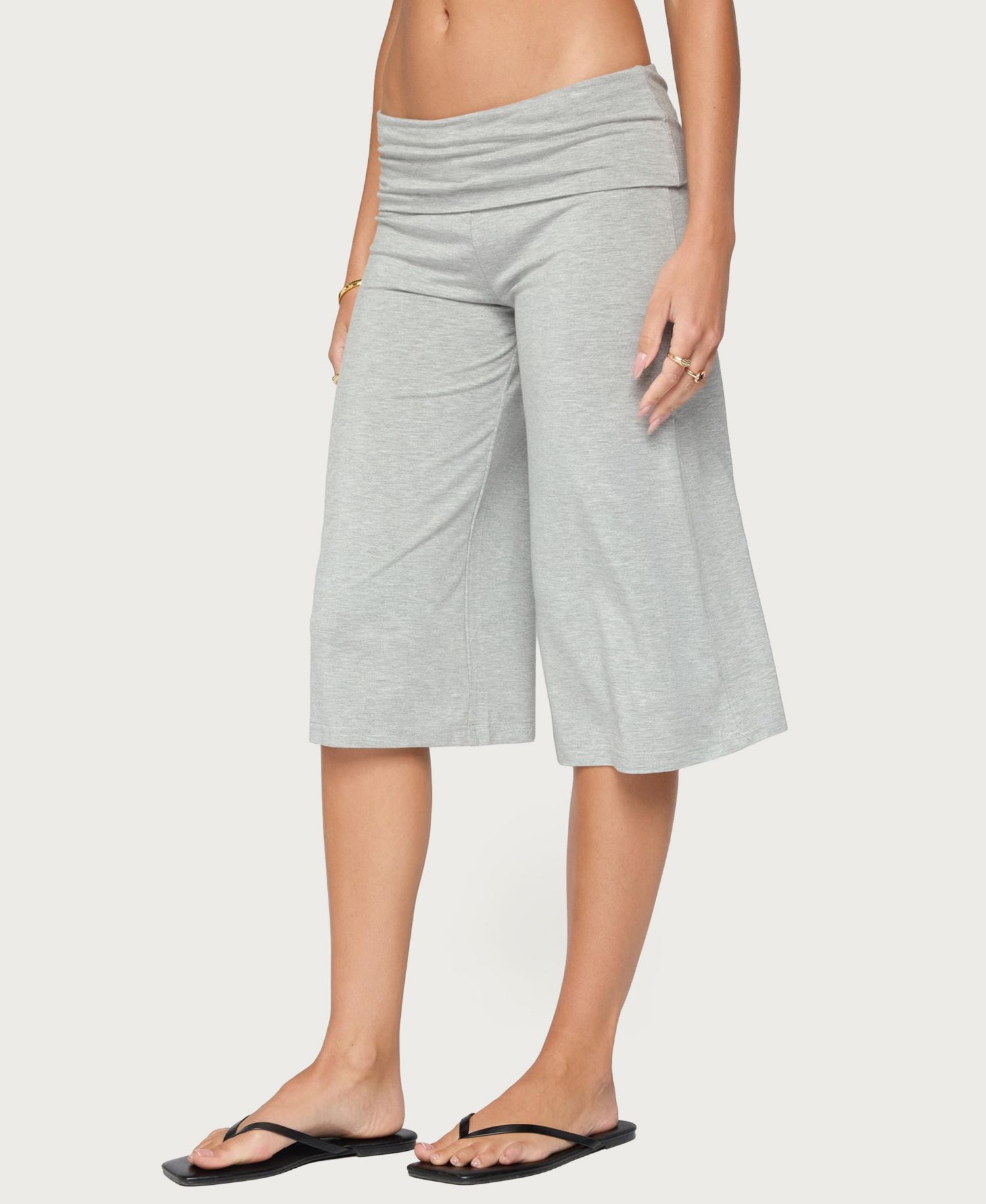 Women's Shirly Wide-Leg Foldover Waistband Capri Pants