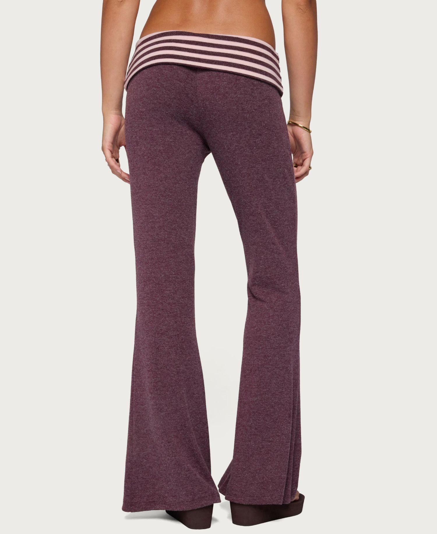 Women's Stay Low-Rise Striped Foldover Pants