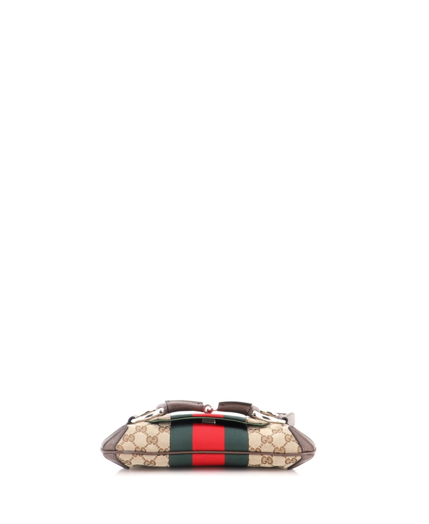 Small Horsebit NM Web Chain Clutch GG Canvas