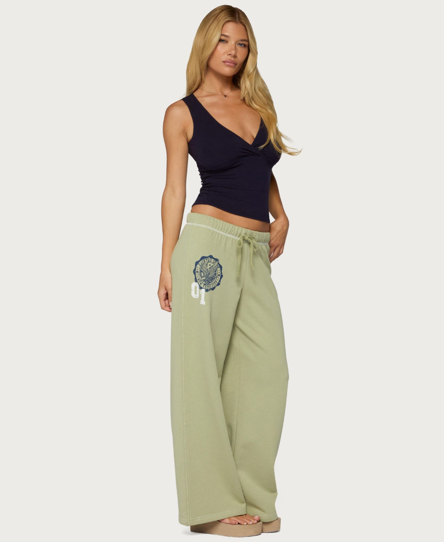 Women's Spirit Low-Rise Wide-Leg Cotton-Blend Sweatpants