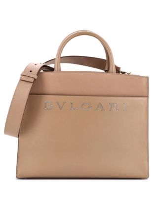 Medium Embellished Logo Tote Bag Leather