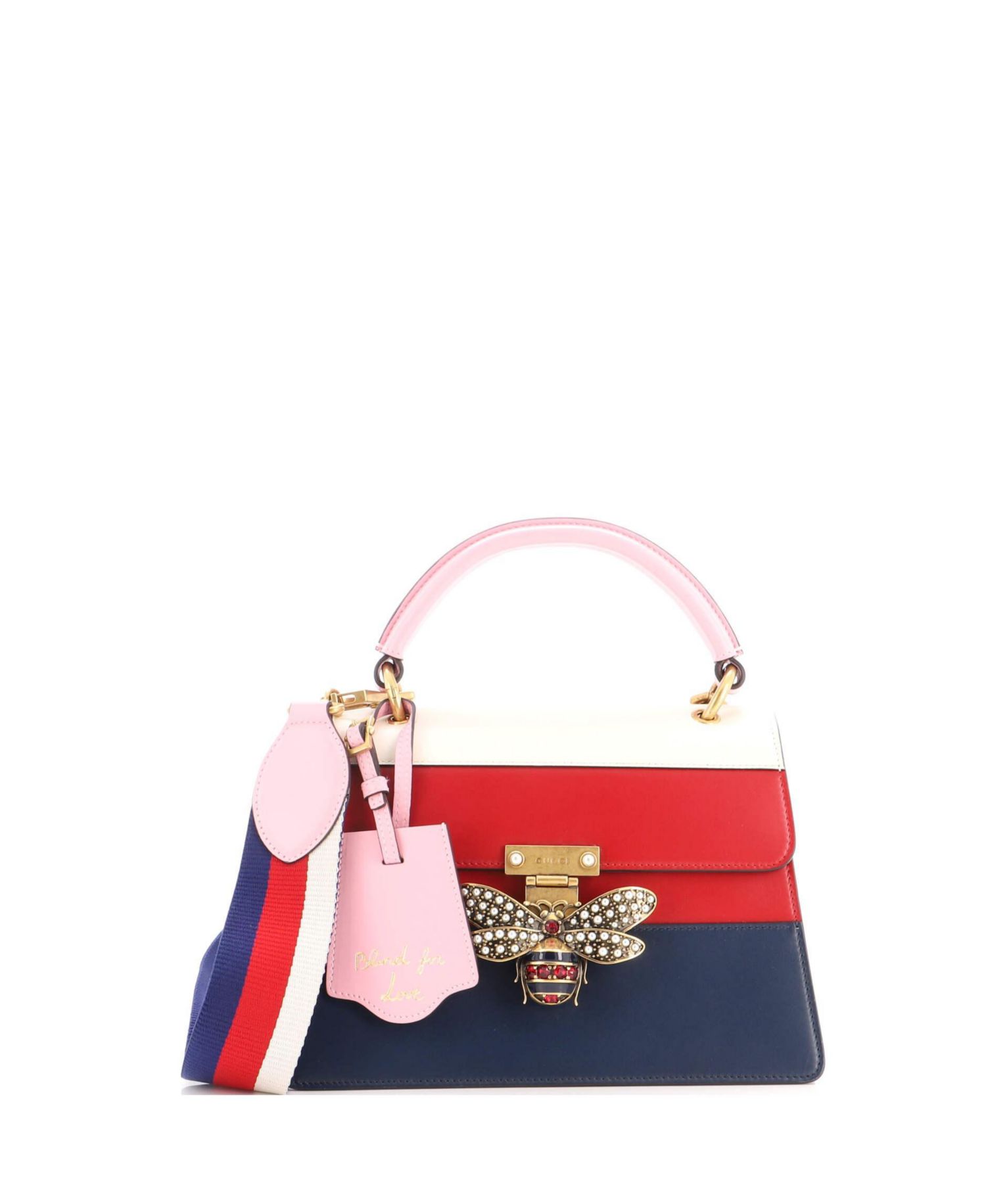 Small Queen Margaret Top Handle Bag Colorblock Leather