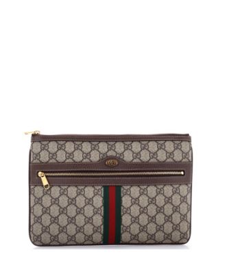 Large Ophidia Zip Pouch GG Coated Canvas