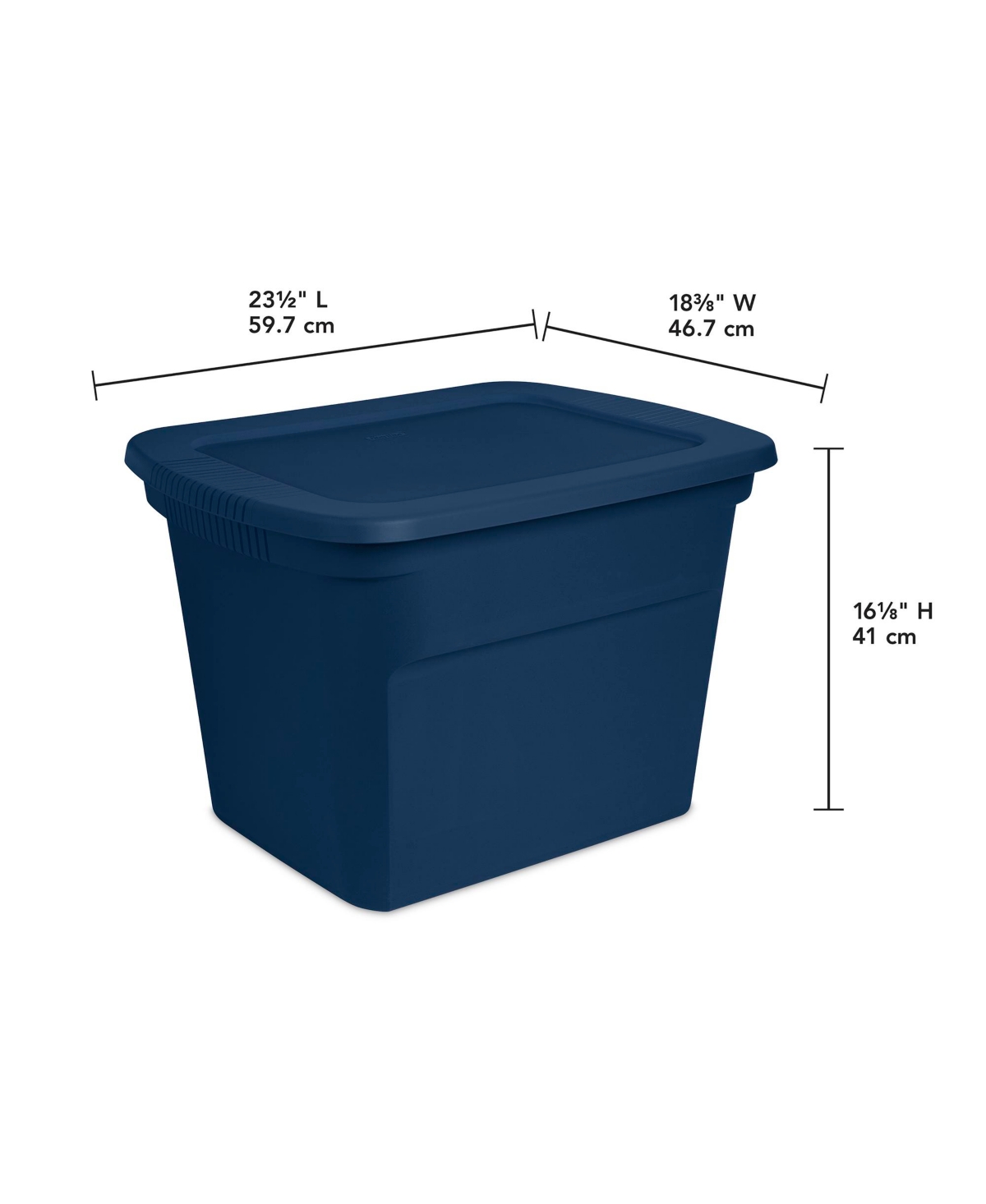 Sterilite Classic Lidded Stackable 18 Gal Storage Tote Container, Blue