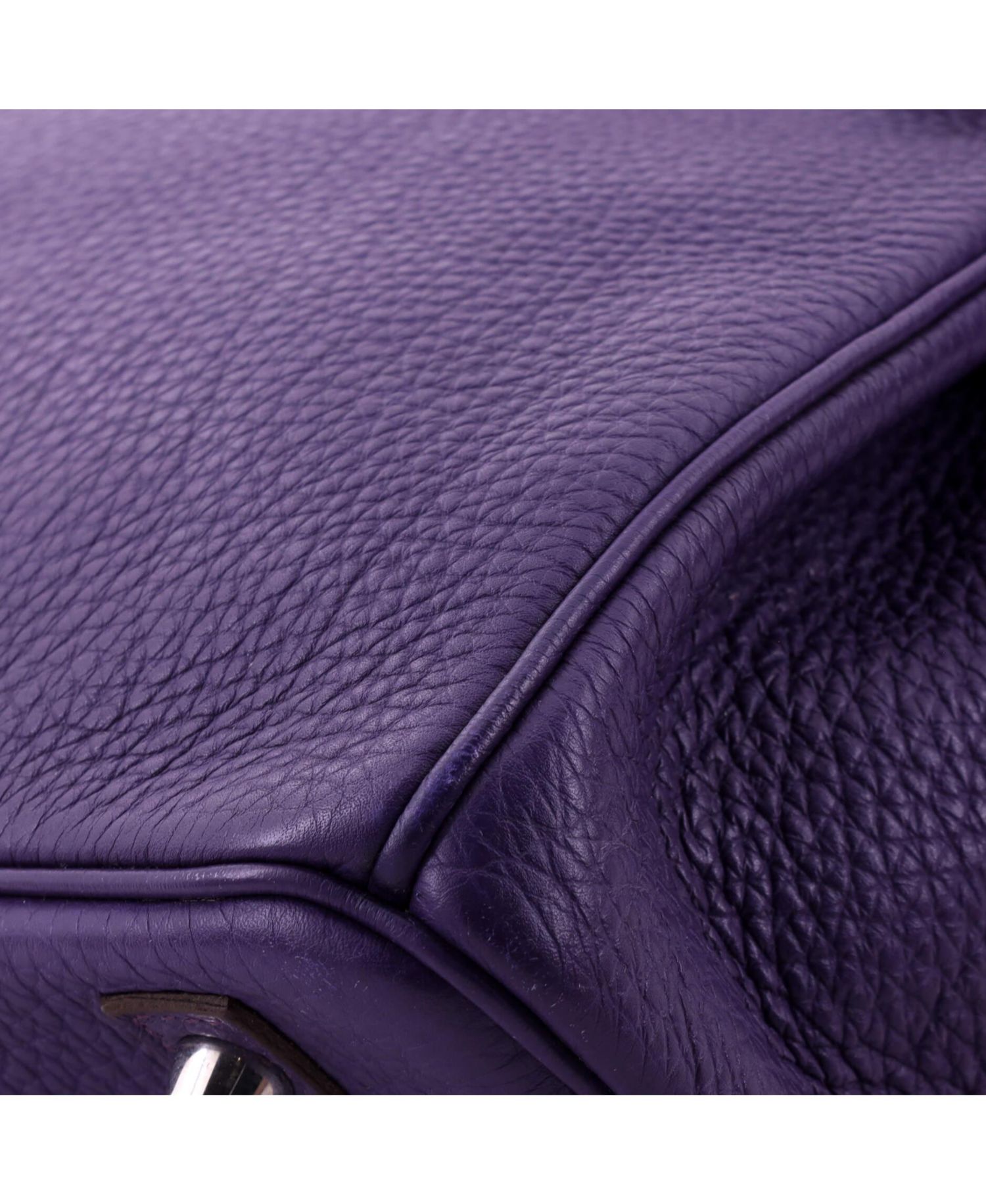 Pre-Owned Hermes Birkin 30 Handbag Purple Togo with Palladium Hardware