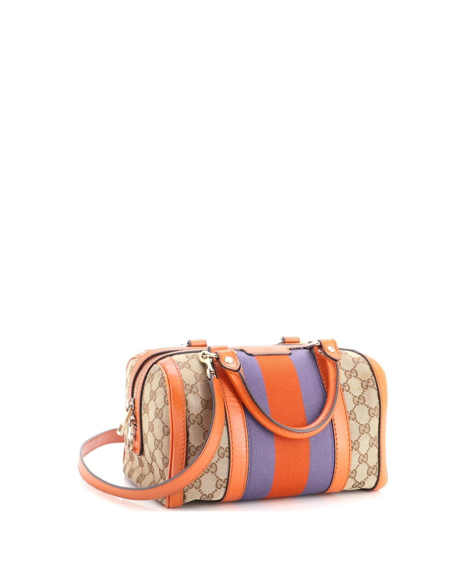Small Vintage Web Boston Bag GG Canvas
