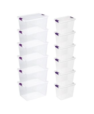 66 Quart Latch Lid Tote, 6 Pack, and 27 Quart Latch Lid Tote, 6 Pack