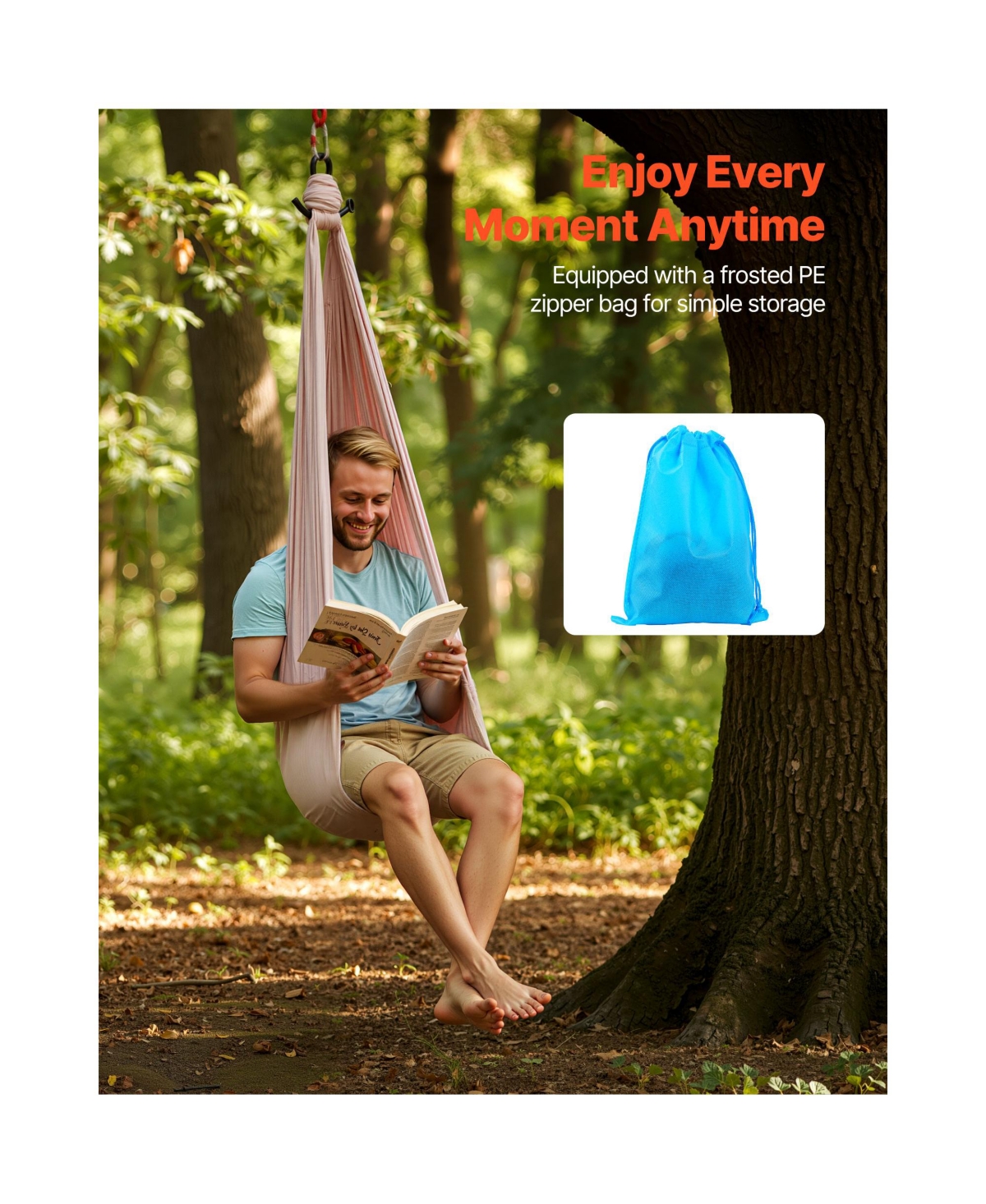 Sugift Aerial Yoga Hammock and Swing Set with Steel Carabiners and 300 Pound Capacity