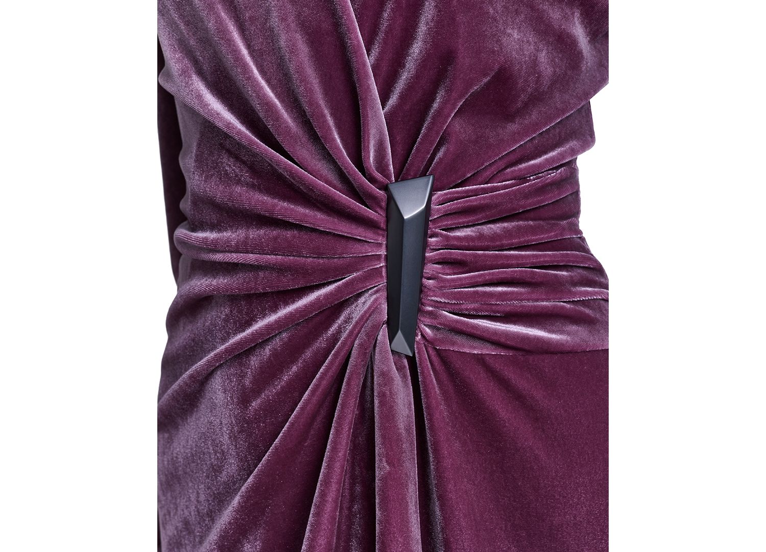 Petite Velvet V-Neck Long-Sleeve Dress