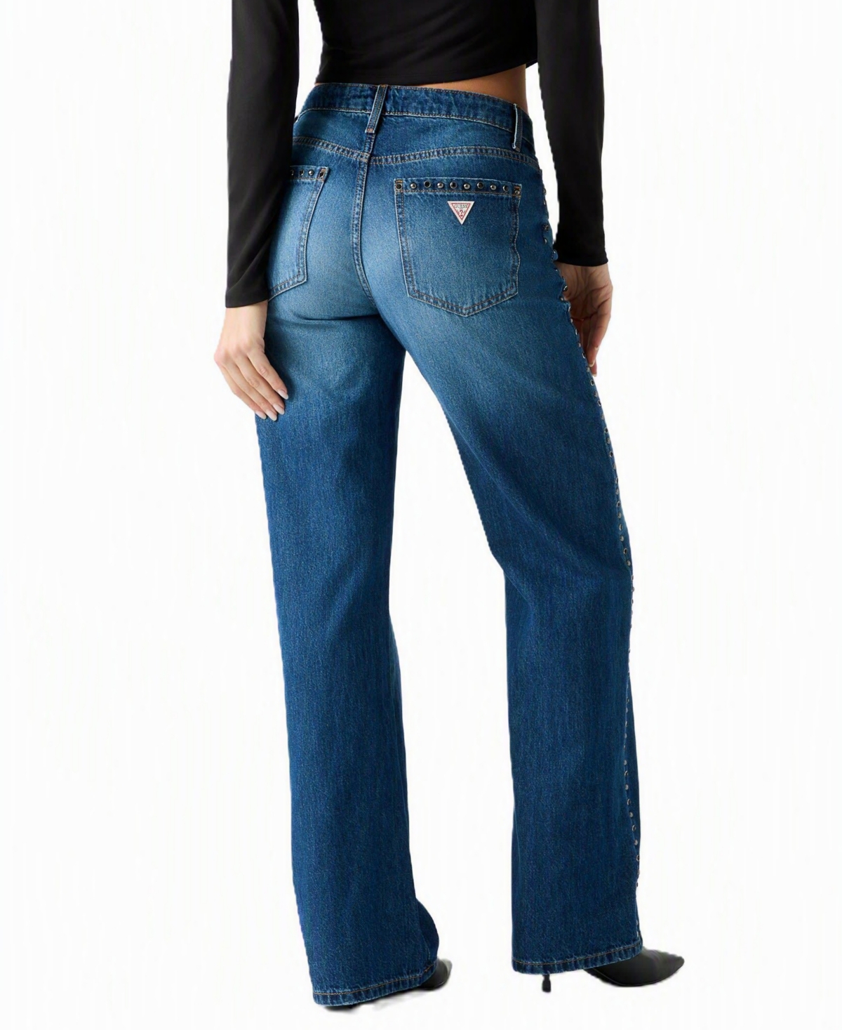 Guess Women's Mid-Rise Slouchy Fit Straight-Leg Jeans