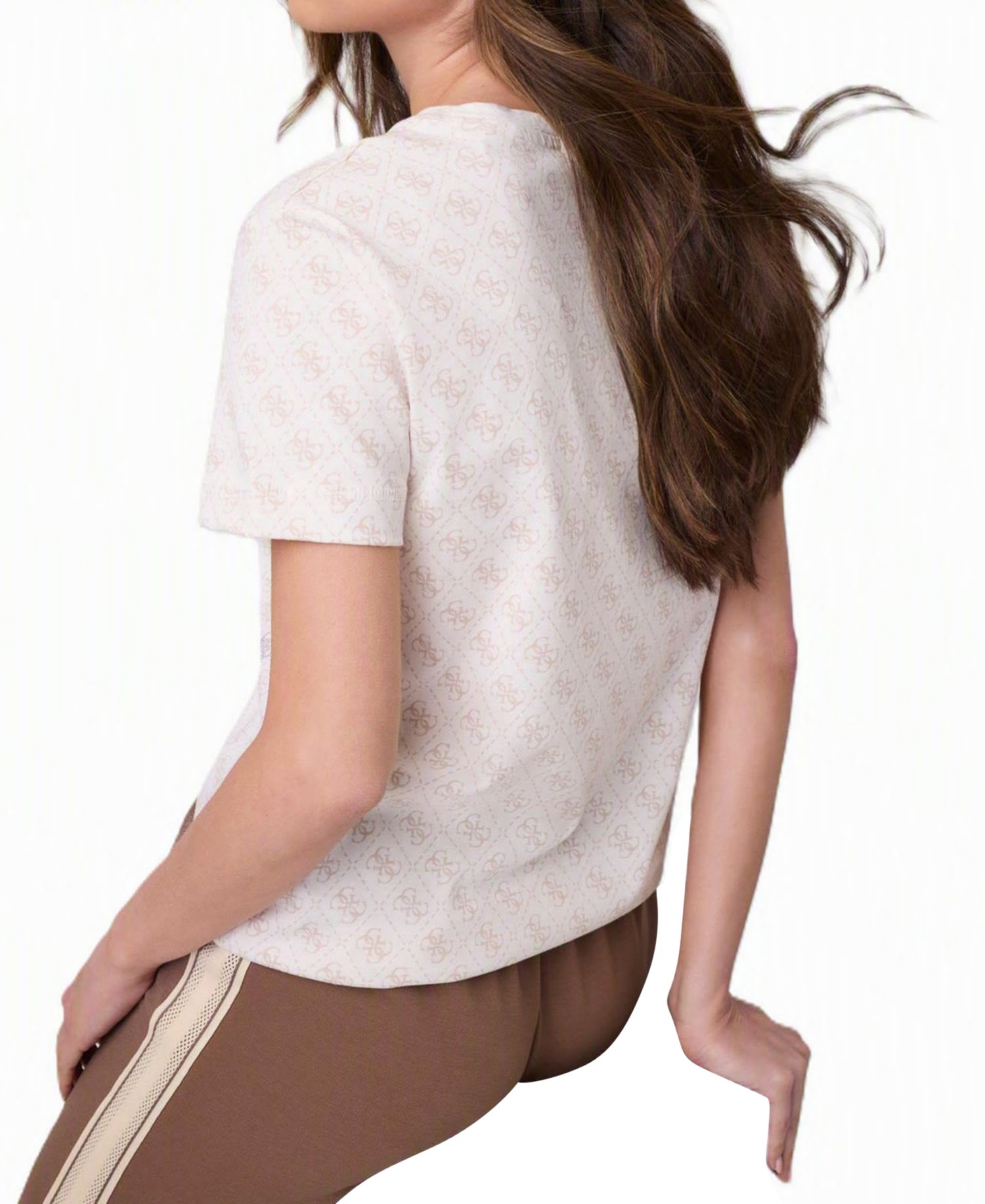 Women's 4G Rhombus Studs Embellished Logo Print Short-Sleeve T-Shirt