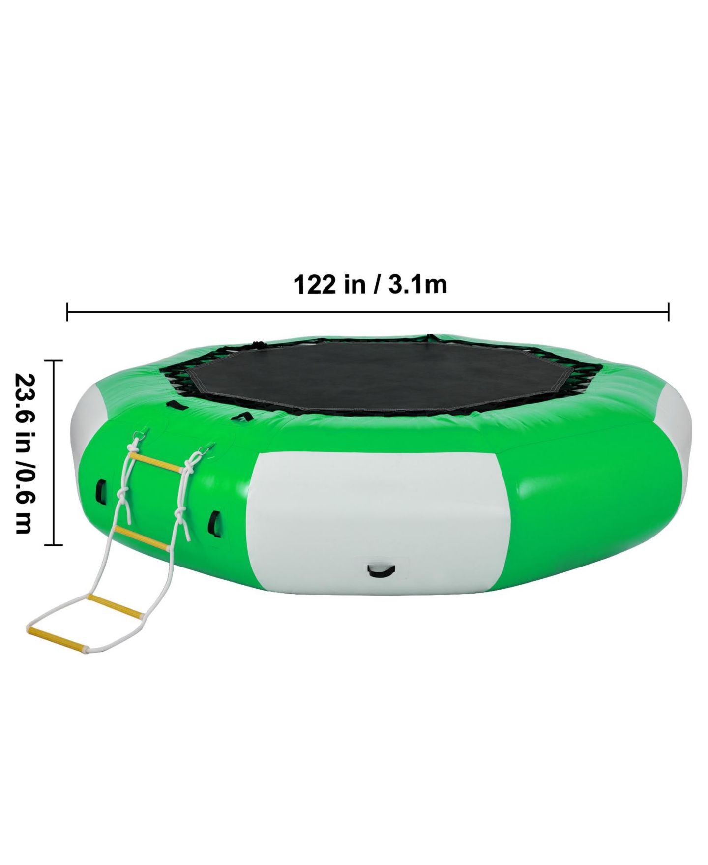 Детская игрушка SEVORLEY 10-Foot Inflatable Water Trampoline with Ladder, 880 Pounds, Ages 6+, цвет: Зелёный / Белый — фото 8