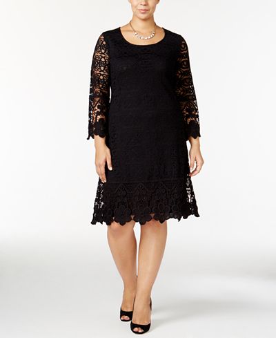 Alfani Plus Size Crochet Shift Dress, Only at Macy's - Dresses - Plus ...