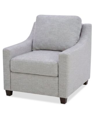 Lorrana Curved Armrests Fabric Reversible Back Cushion Chair