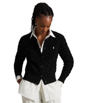 Women's Cable-Knit Wool-Cashmere Cardigan Sweater