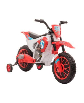 12V Electric Dirt Bike Battery-Powered Ride-On with Training Wheels, 66 lb. Capacity, Ages 3-5