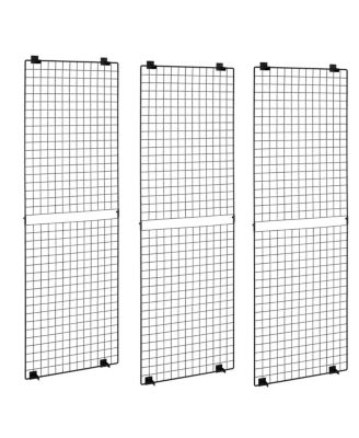 3-Pack Grid Wall Panels - 2x6ft Wire Display Rack, Wall-Mounted Art Shelf, Carbon Steel, for Craft Show, Decoration, Storage, Notice Board