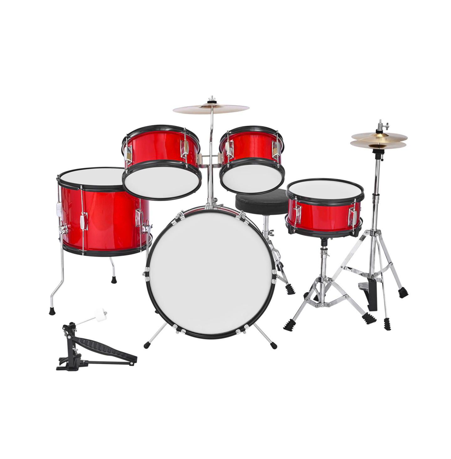 Детские игрушки YOBTOP Kids Adjustable 5-Piece Drum Set, Ages 6+, цвет: Красный — фото 8