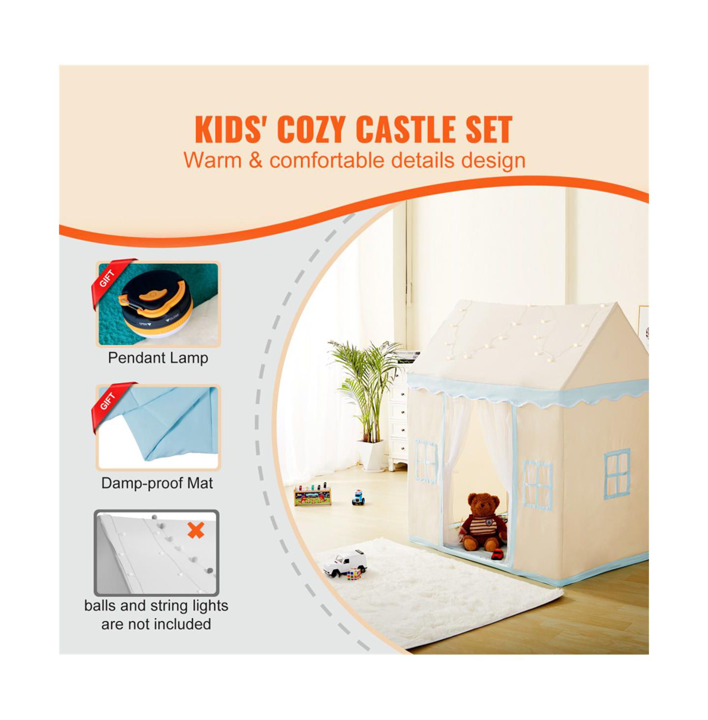 Детские игрушки YOBTOP Castle Indoor and Outdoor 3-Piece Play Tent, Ages 1-5 — фото 4