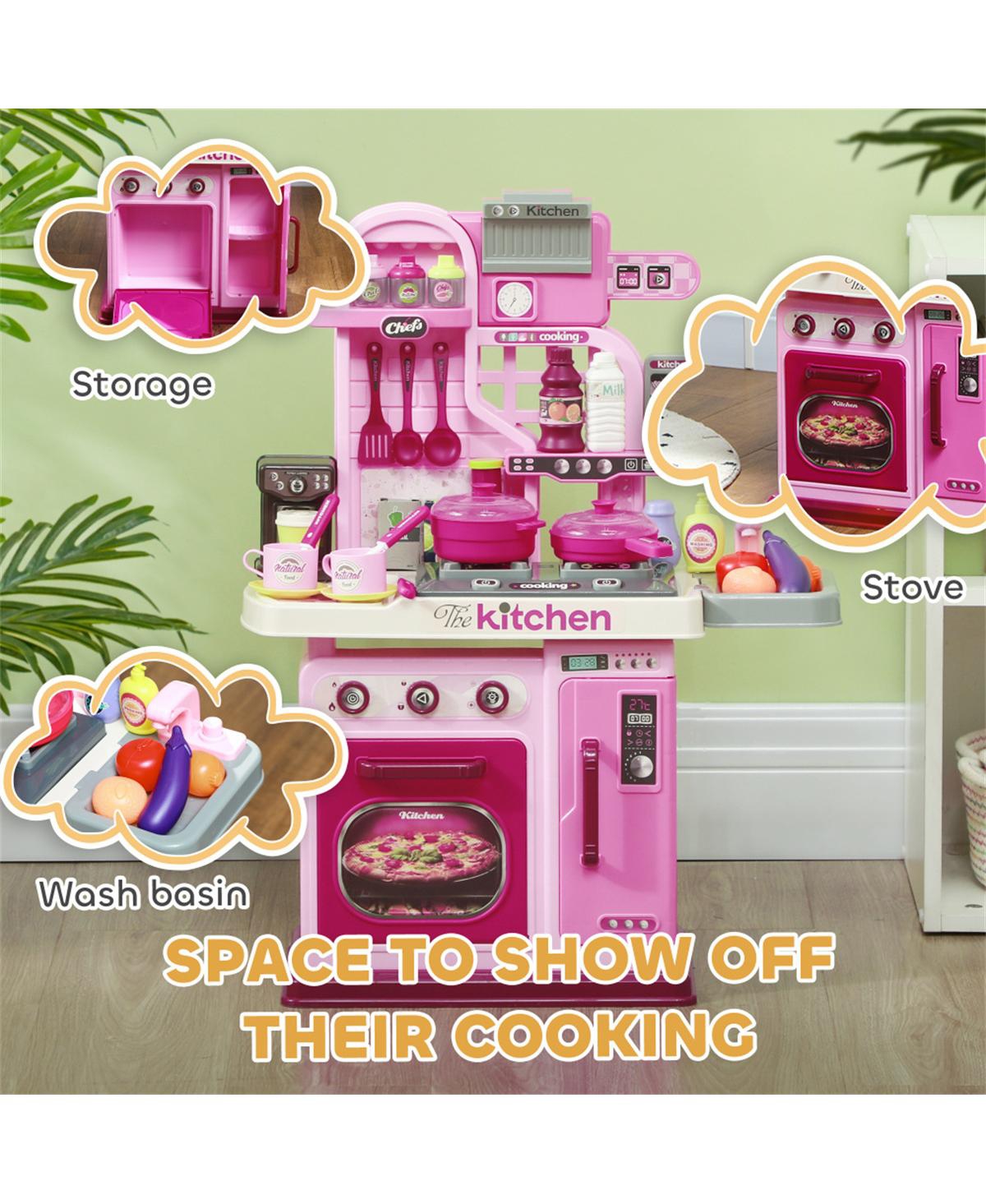 Yobtop Sound Effects 33-Piece Corner Play Kitchen Set, Ages 3+