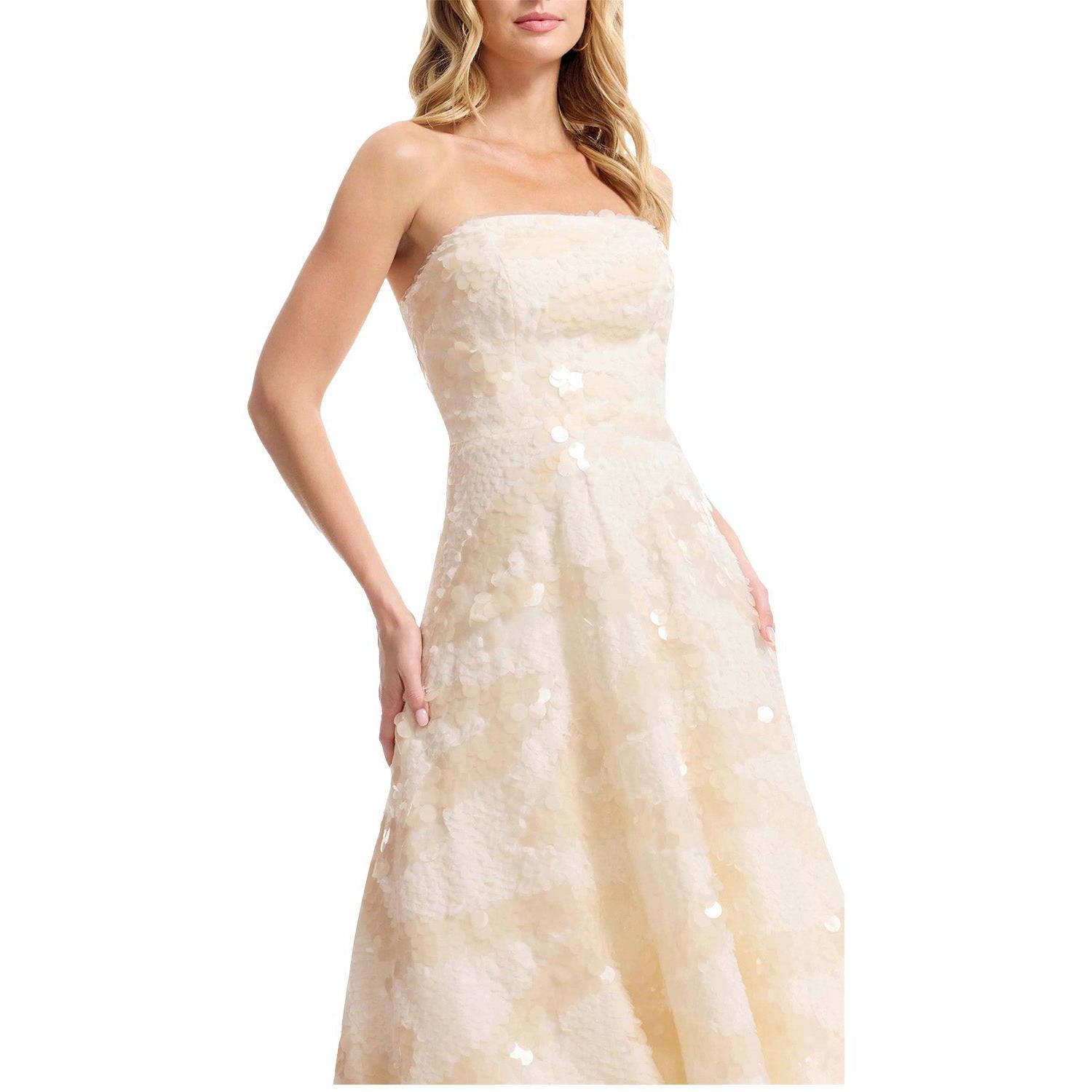 Women's Kailyn Strapless Sequin Floral Midi Dress