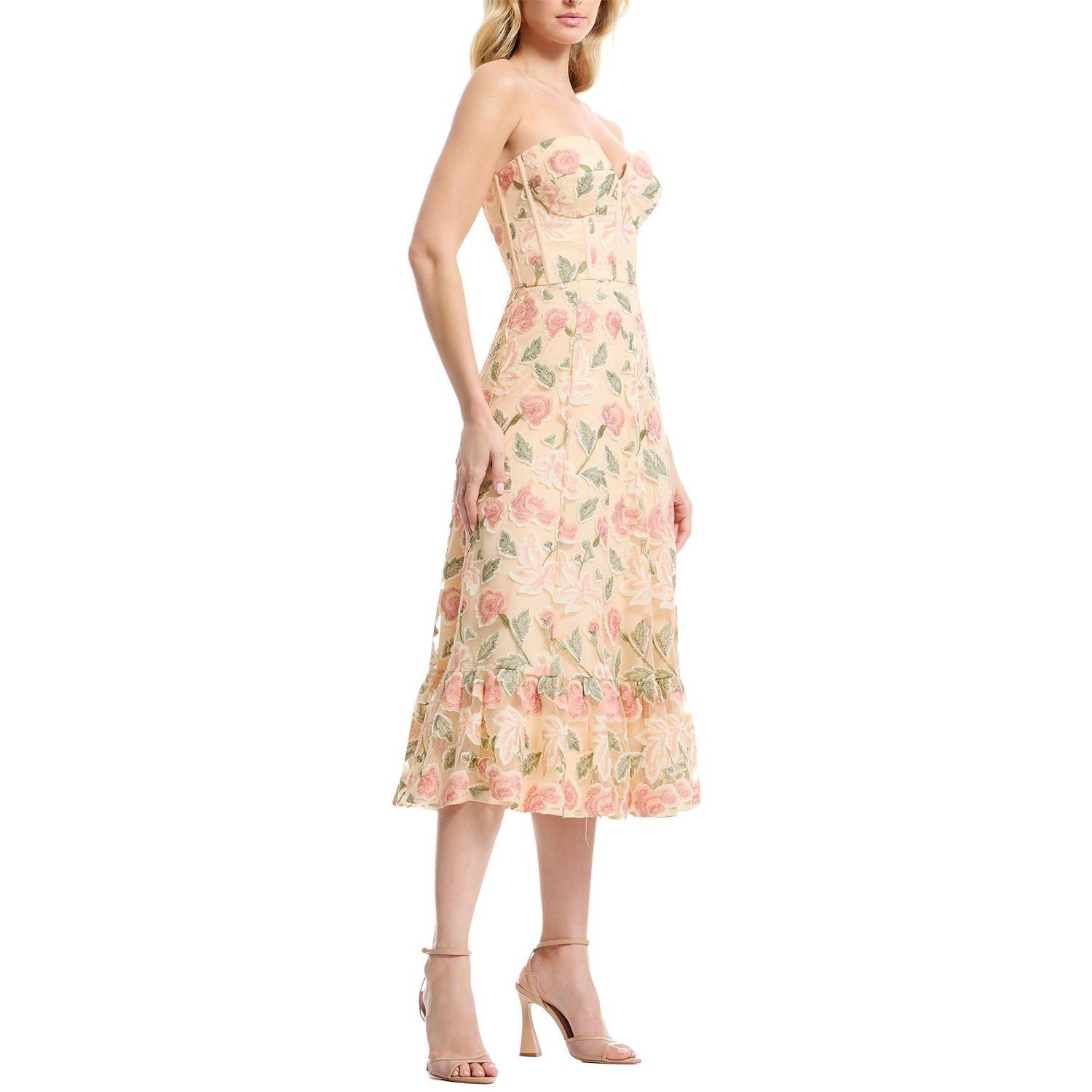 Women's Carina Strapless Sweetheart Floral Dress