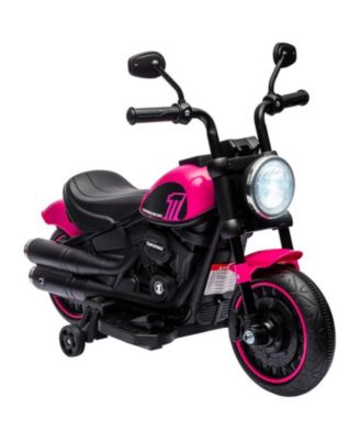 Kids Motorcycle with Training Wheels - 6V Ride-on Toy for Toddler Ages 18-48 Months, Battery-Operated Motorbike, Single-Button Start, Headlight