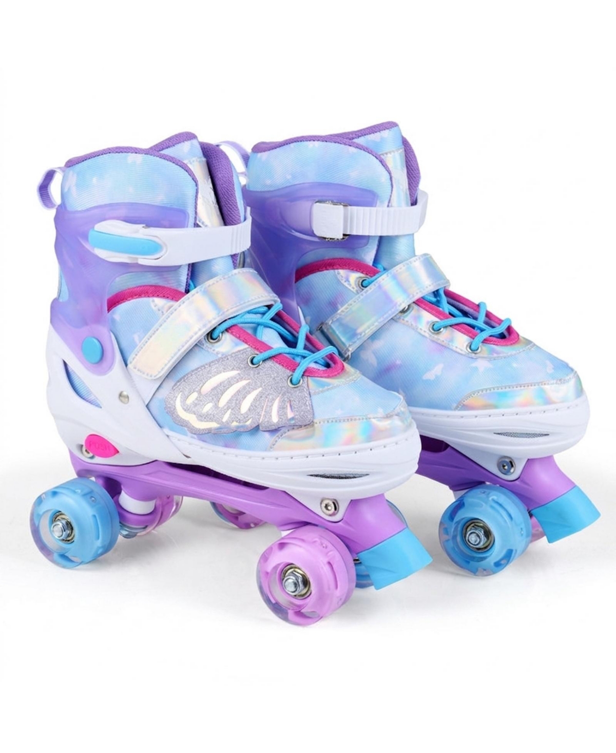 Sugift Expandable Quad Roller Skates for Older Kids with Reinforced Brake and Led Wheels Ages 9-14