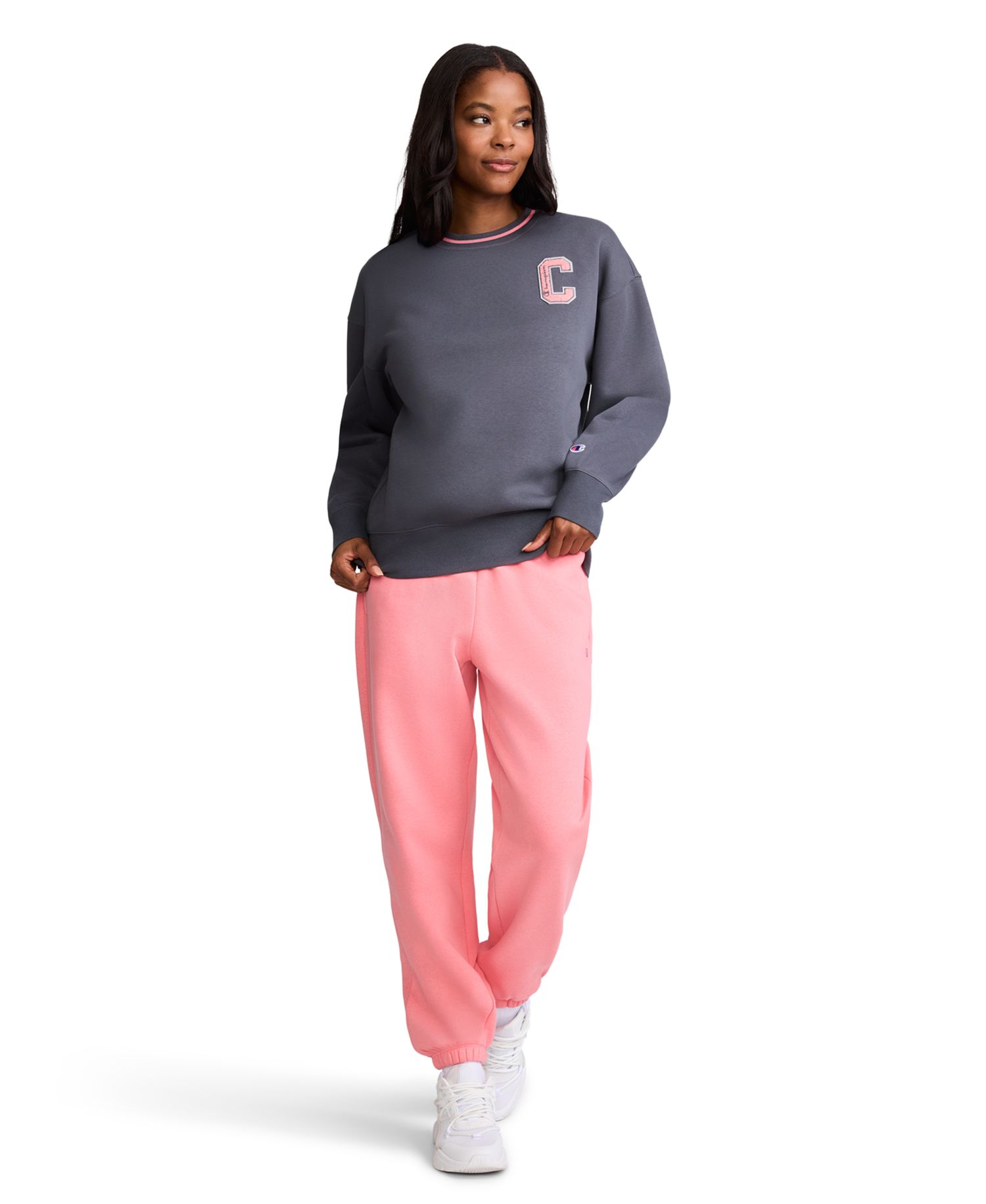 Women's Crew W C Patch Long-Sleeve Chenille Sweatshirt