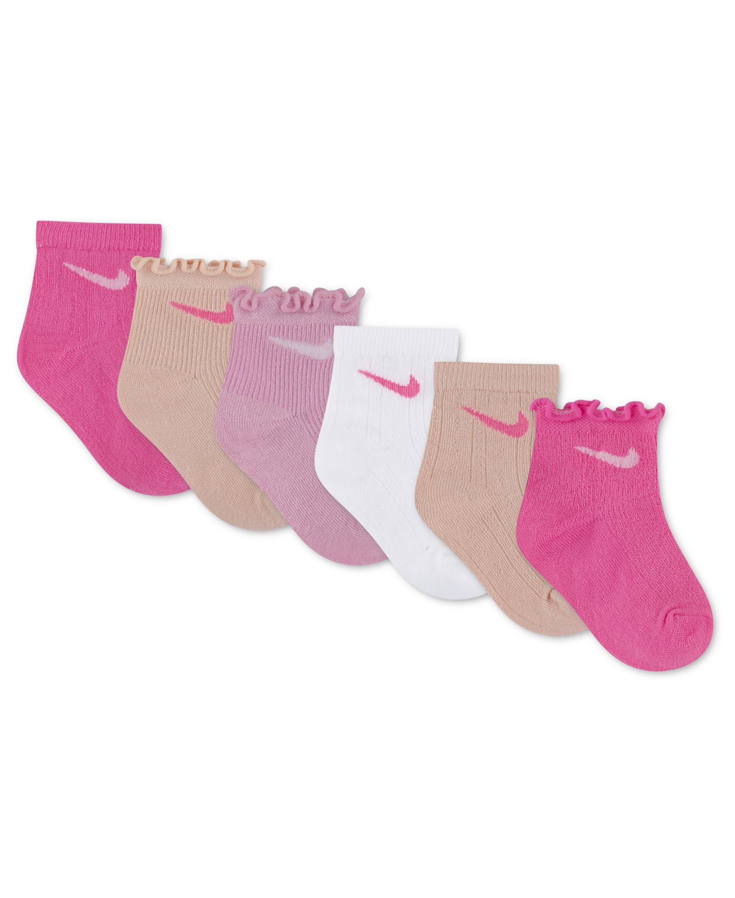 Носки Baby Textured, низкие, 6 шт. — Nike, цвет: Розовый сияющий — фото 2