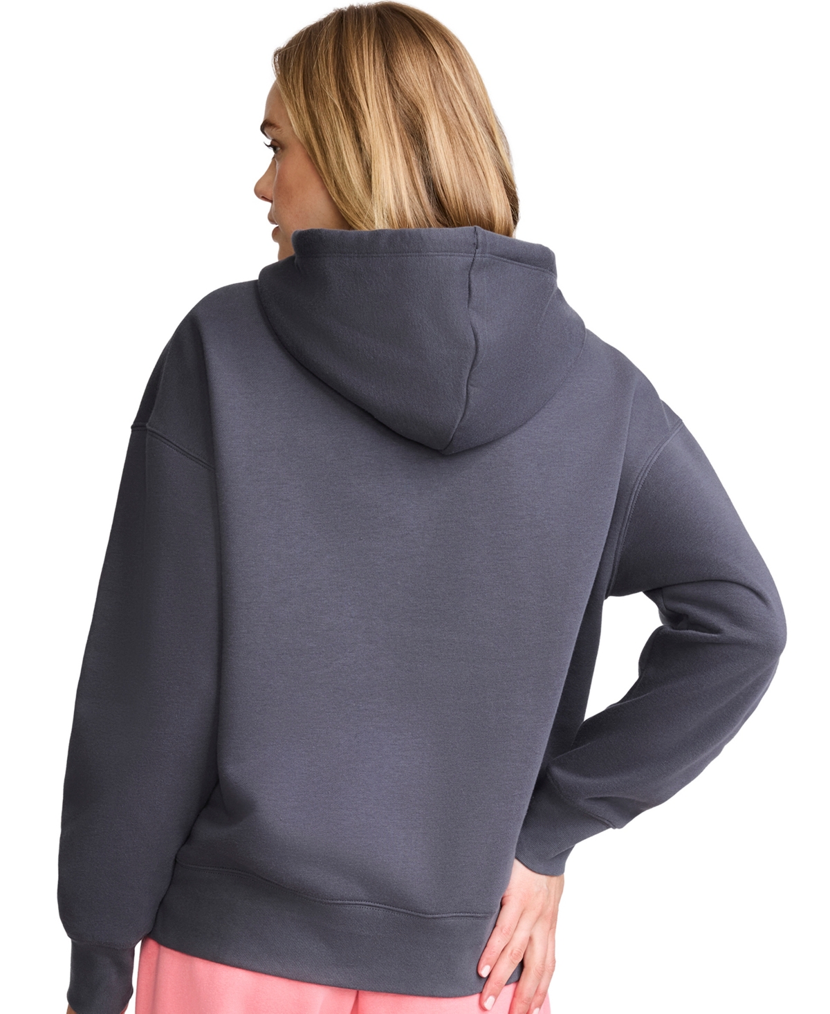 Champion Women's Fleece Long-Sleeve Satin Applique Hoodie